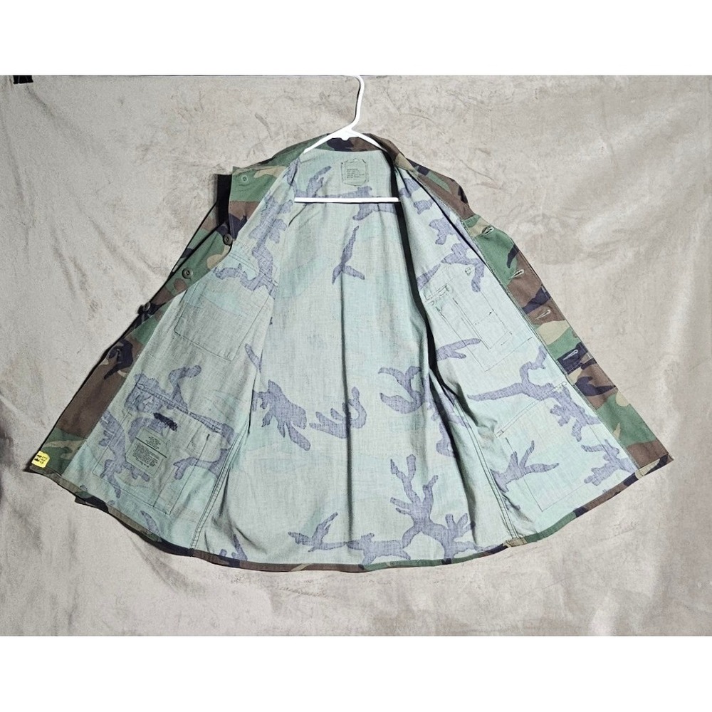 Vintage Military Woodland Camo BDU/Blouse Field Jacket Med Reg Tactical Utility - Picture 3 of 8